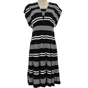 White House Black Market Womans size 14 Genius Convertible Midi Dress Stripe